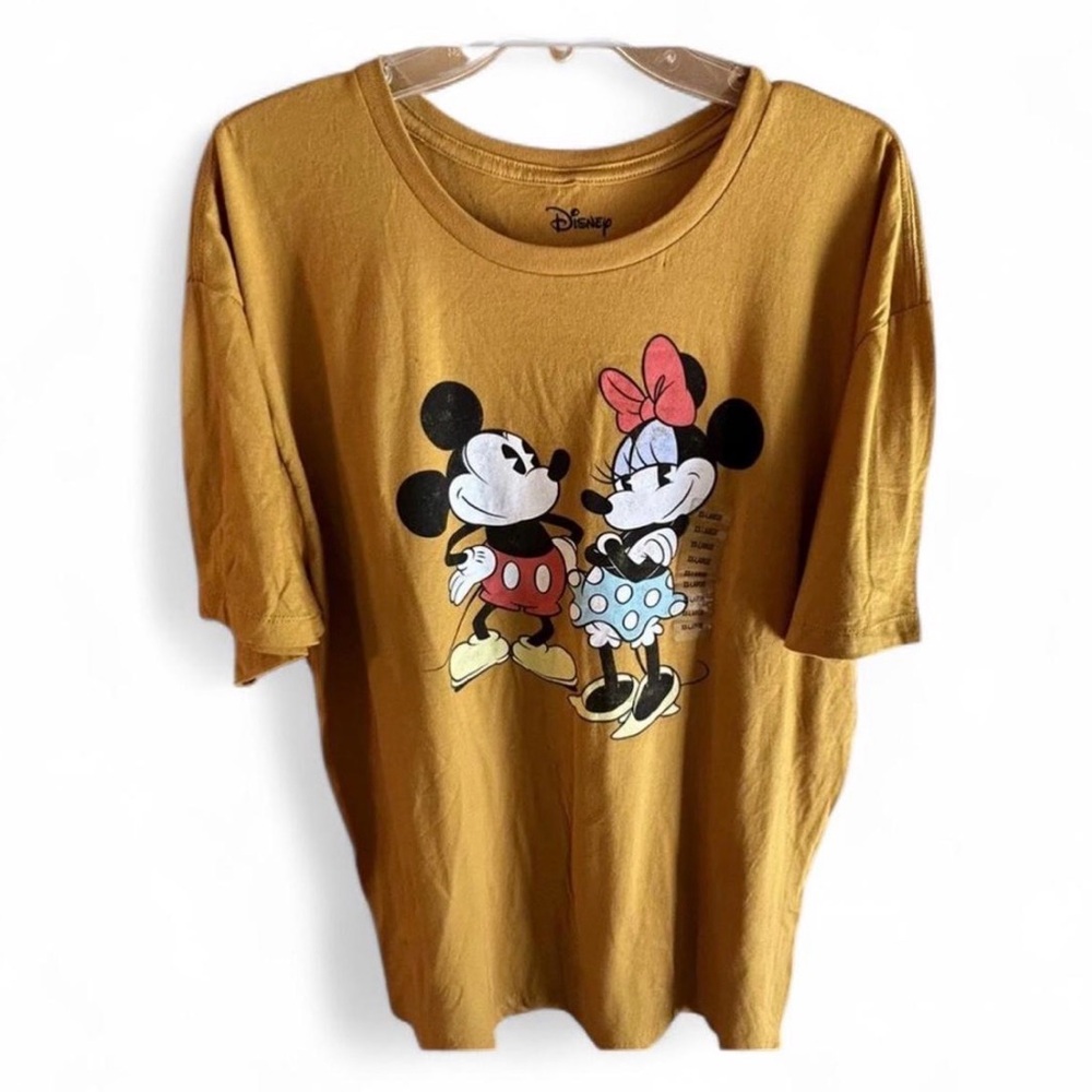 Disney Mickey Minnie Mouse 2XL Burnt Orange Graphic Tee Unisex Short Sleeve READ